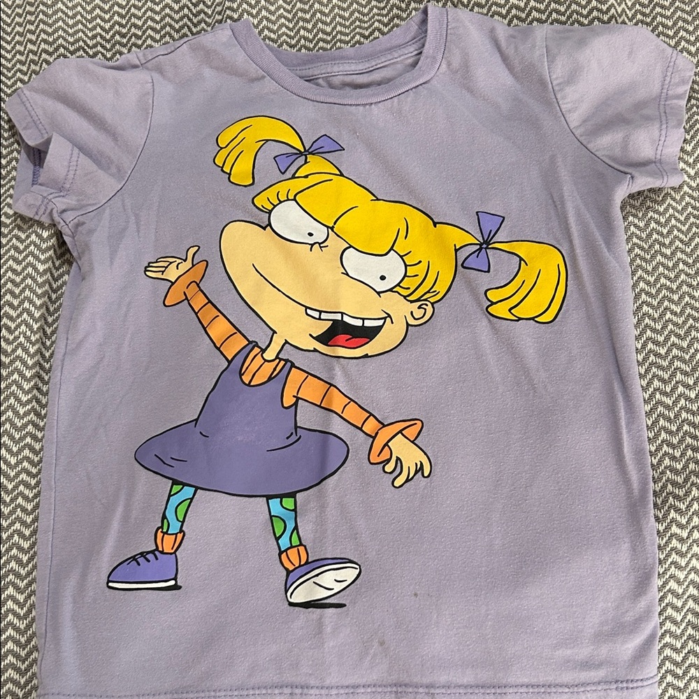 Girl’s Nickelodeon Purple Cartoon Character T-Shirt (Rugrats)